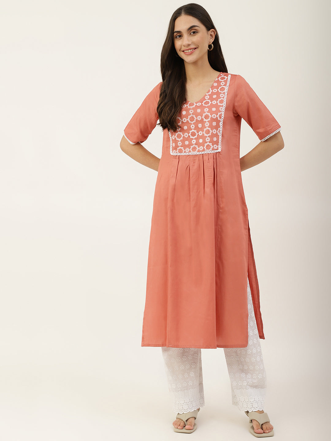 Peach Aline Kurta