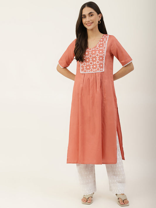 Peach Aline Kurta