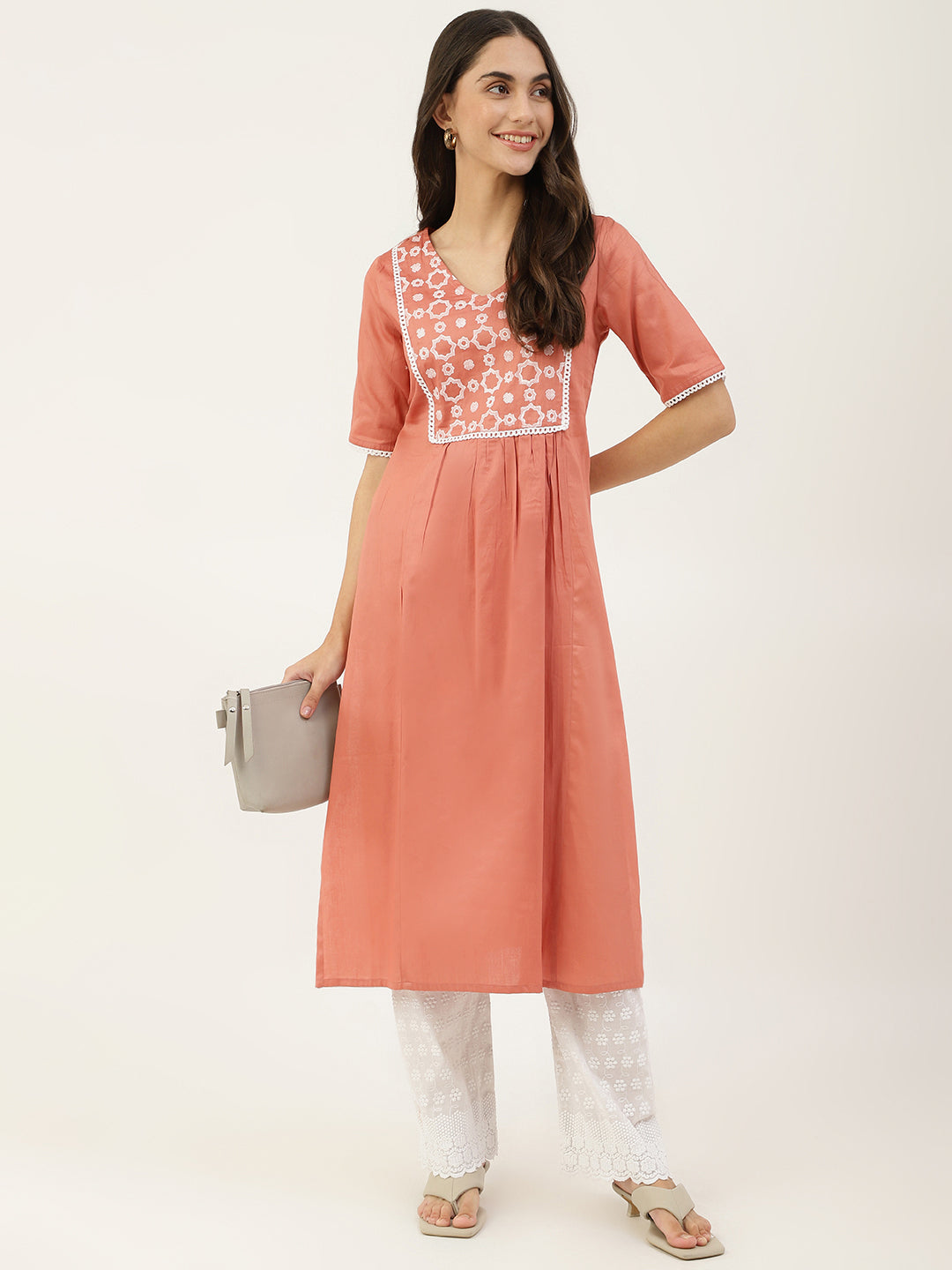 Peach Aline Kurta