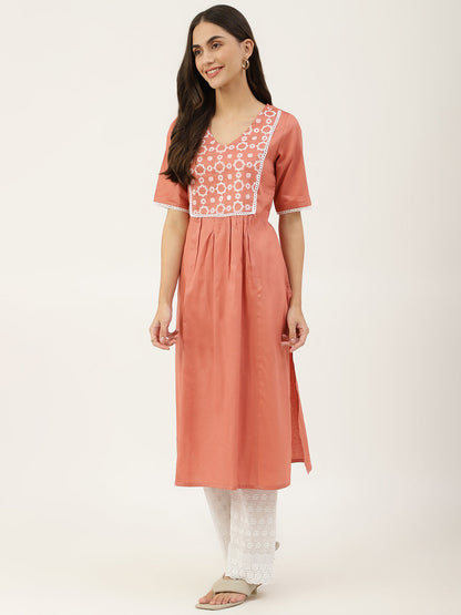 Peach Aline Kurta