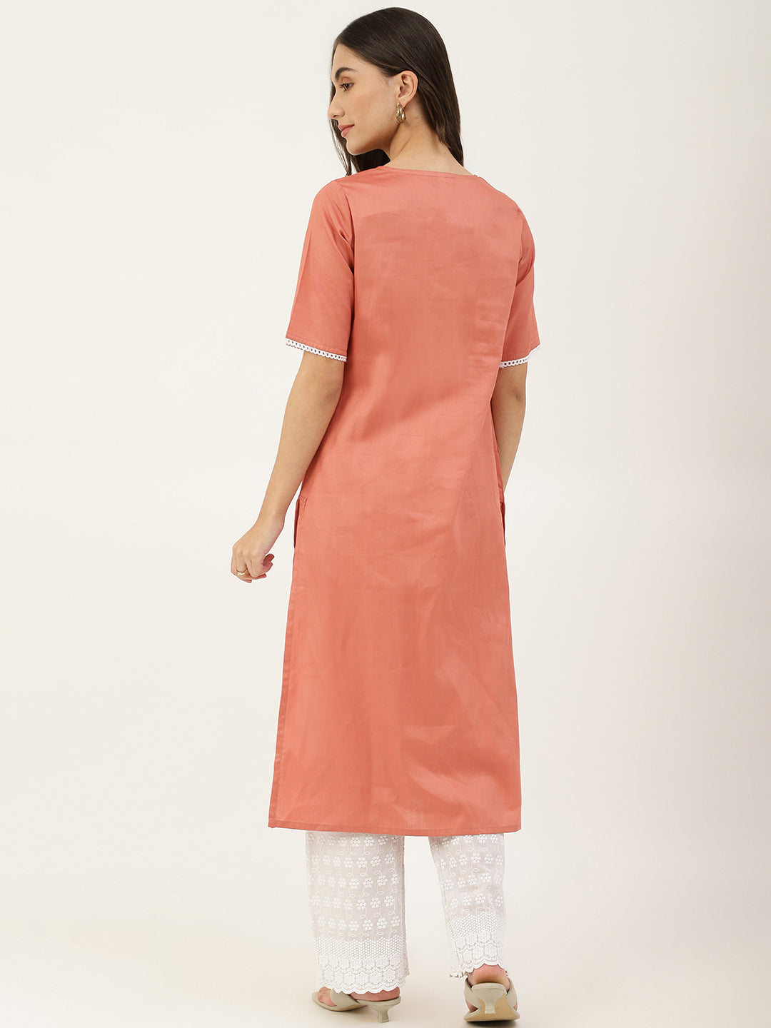 Peach Aline Kurta