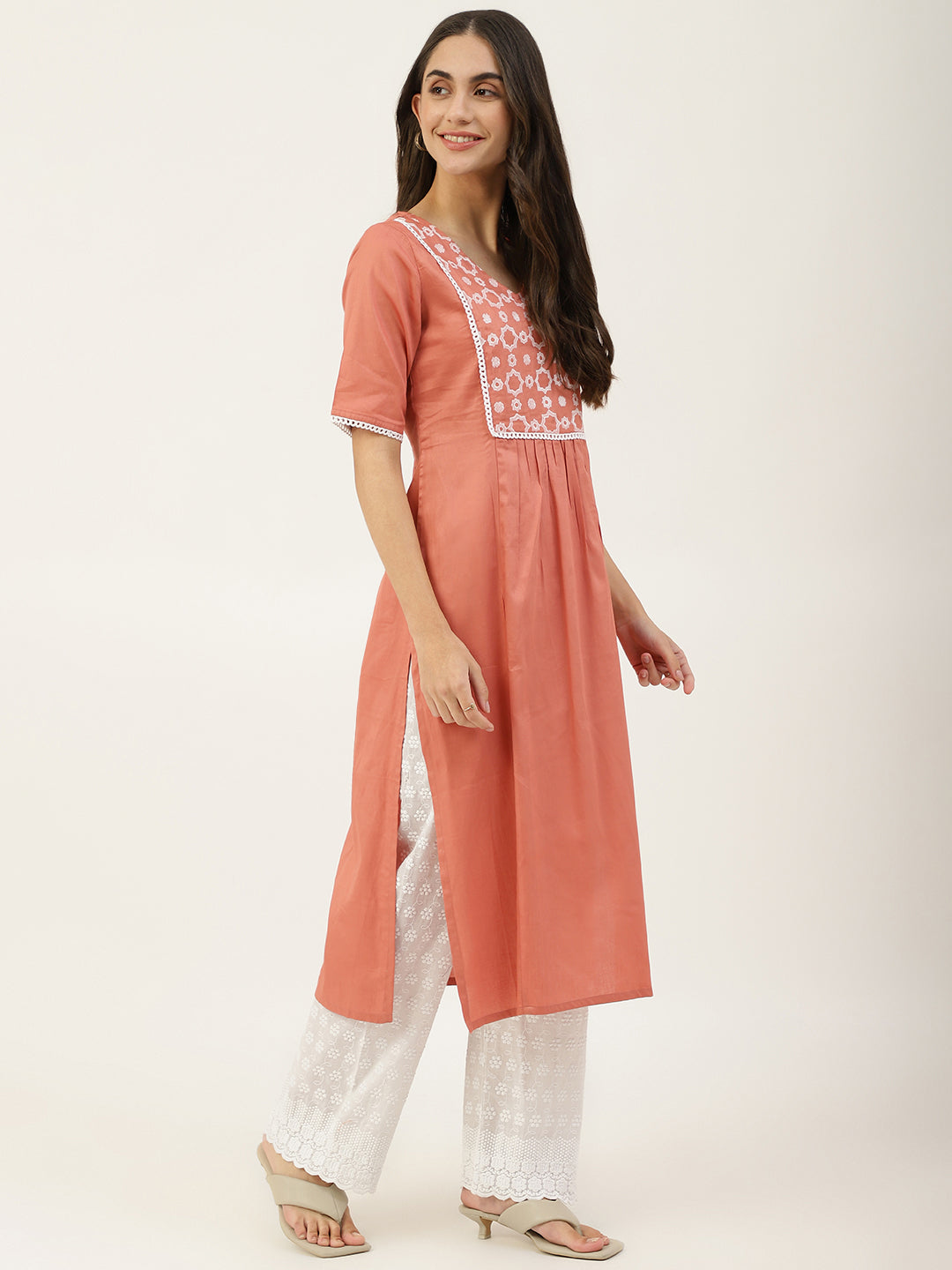 Peach Aline Kurta