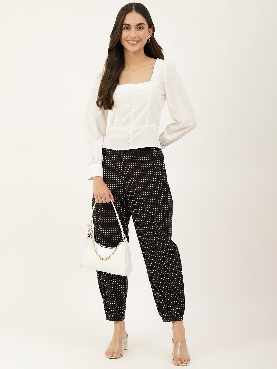 Black Dotted Jogger Pant