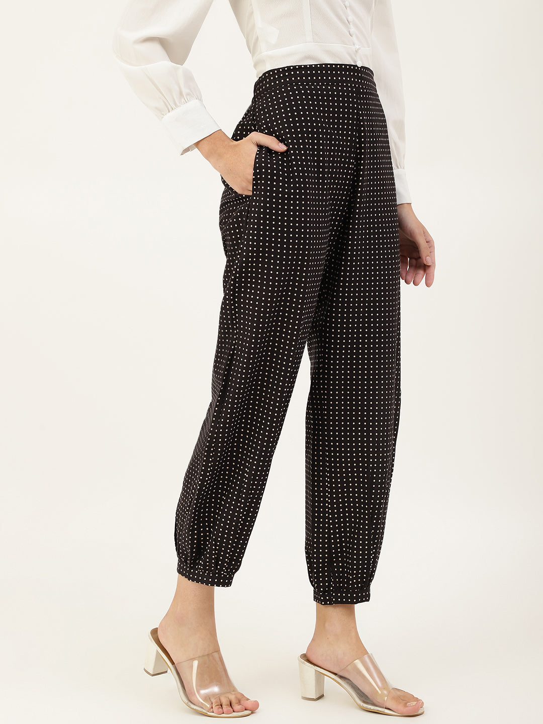 Black Dotted Jogger Pant