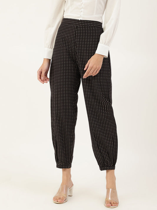 Black Dotted Jogger Pant