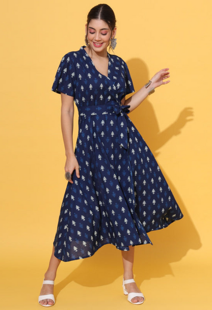 A-line   Wrap Dress