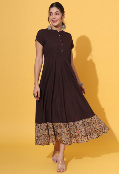 Dark Chocolate Flared Dres