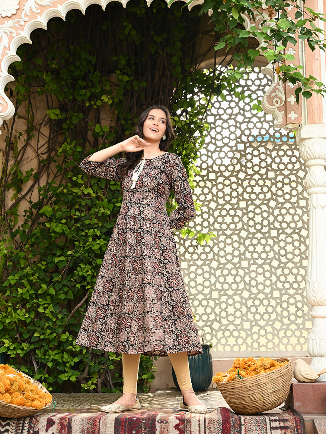 Bagru Ethnic Anarkali Kurta