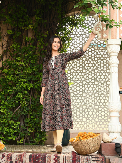 Bagru Ethnic Anarkali Kurta