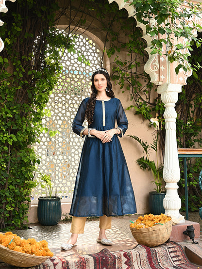 Bahara Chanderi Anarkali Kurta