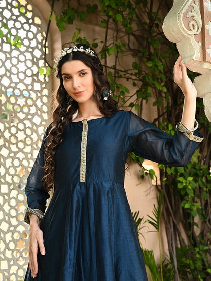 Bahara Chanderi Anarkali Kurta