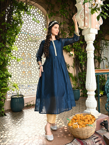 Bahara Chanderi Anarkali Kurta