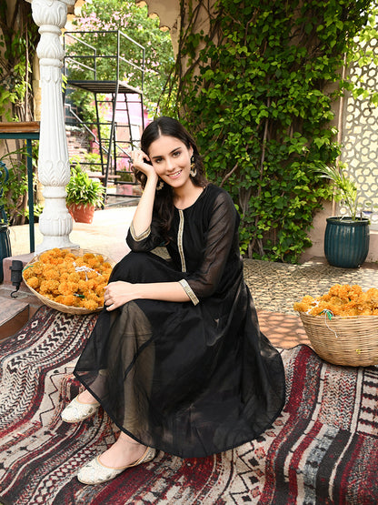 Suhana Chanderi Anarkali Kurta