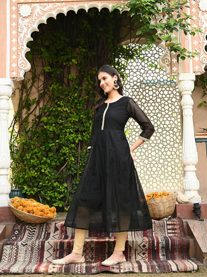 Suhana Chanderi Anarkali Kurta