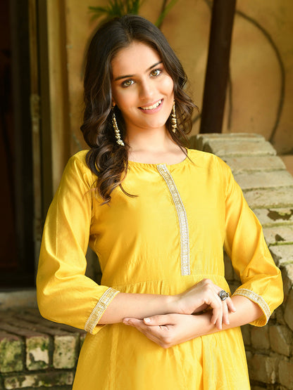 Ananya Chanderi Anarkali Kurta