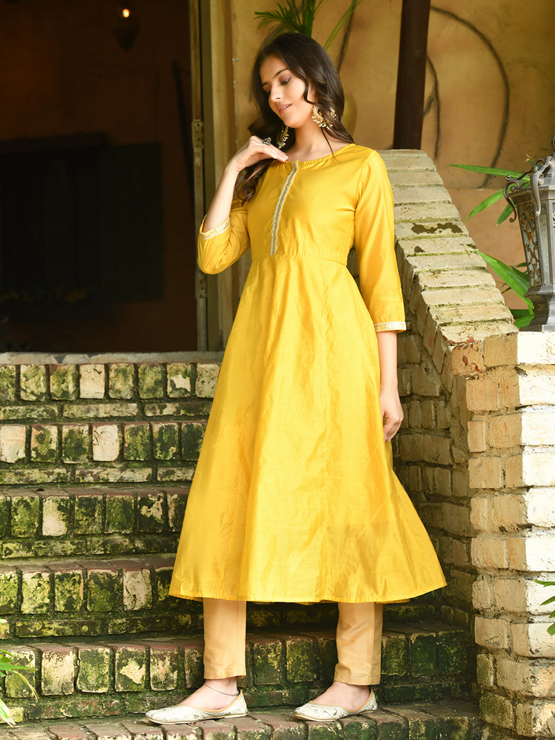 Ananya Chanderi Anarkali Kurta