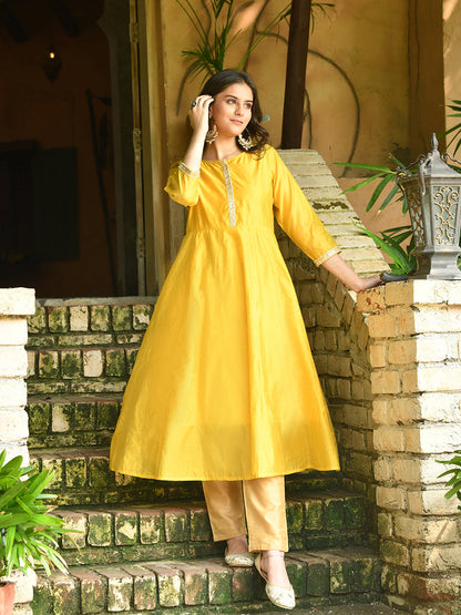 Ananya Chanderi Anarkali Kurta