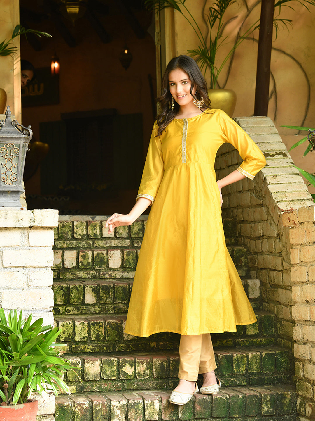 Ananya Chanderi Anarkali Kurta