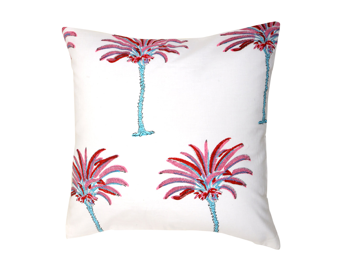 Palm Tree Cushion Cover - Block Printed - Ayuda Homes