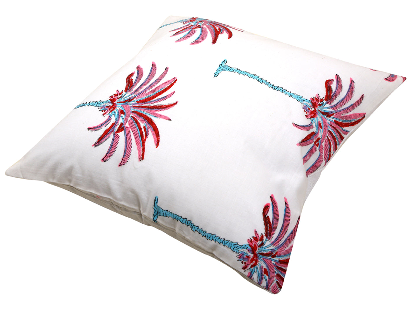 Palm Tree Cushion Cover - Block Printed - Ayuda Homes