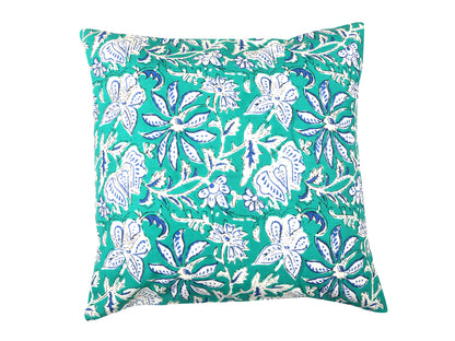 Sea Green Cushion Cover - Block Printed - Ayuda Homes