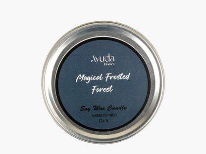 Magical Frosted Forest Scented Candle - Soy Wax | Tin Jar - Ayuda Homes