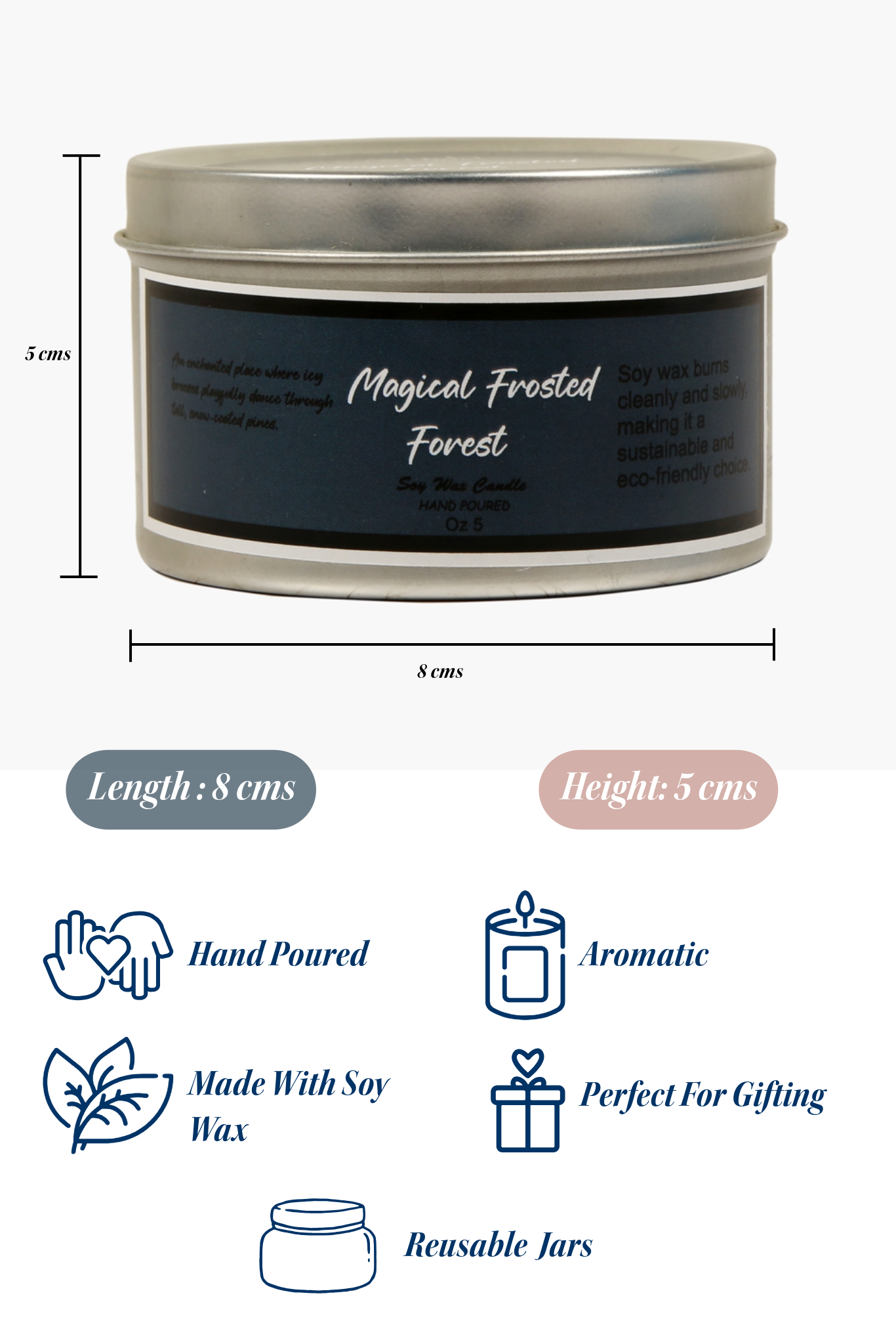 Magical Frosted Forest Scented Candle - Soy Wax | Tin Jar - Ayuda Homes