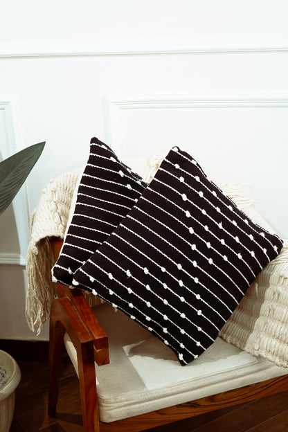 Monochrome Cushion Cover - Handloom Made (Set of 2)