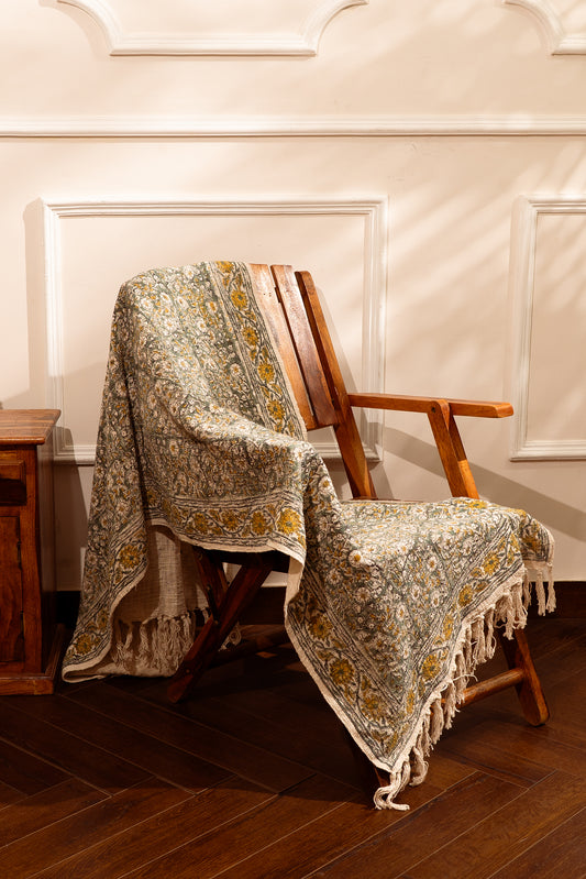 Heritage Block-Printed Cotton Throw