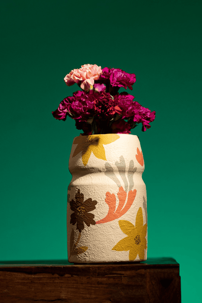 Floral Charm Terracotta Vase