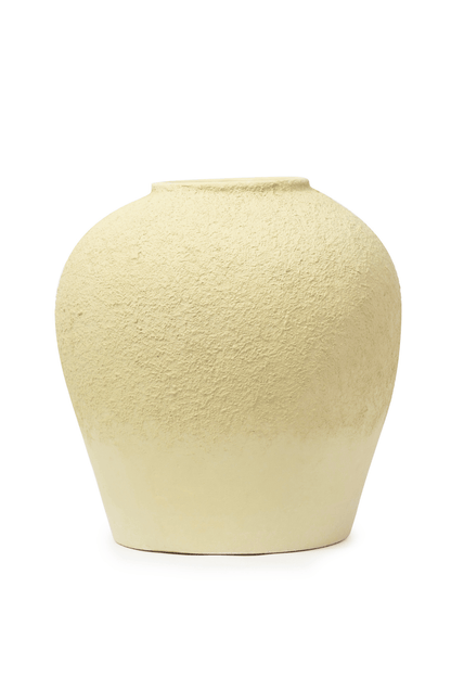 Beige Textured Paper Mache Vase