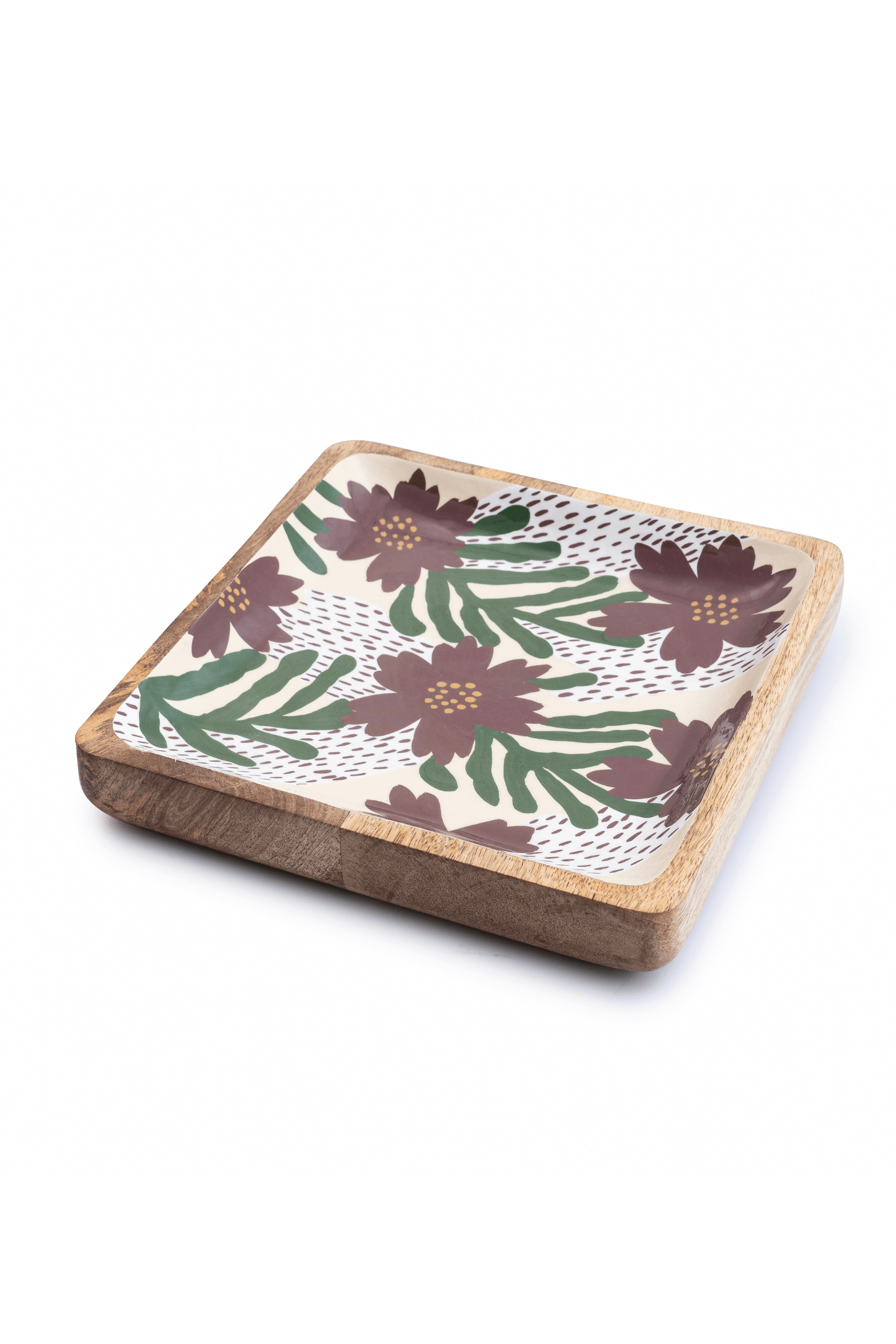 Floral Charm Wooden Platter