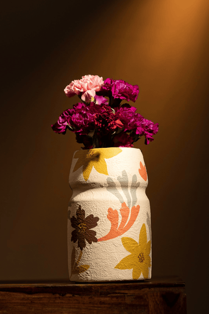 Floral Charm Terracotta Vase