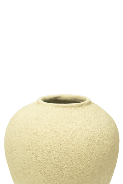 Beige Textured Paper Mache Vase