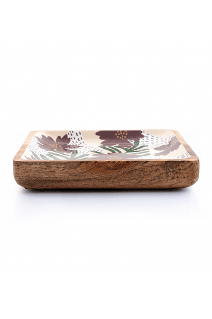 Floral Charm Wooden Platter