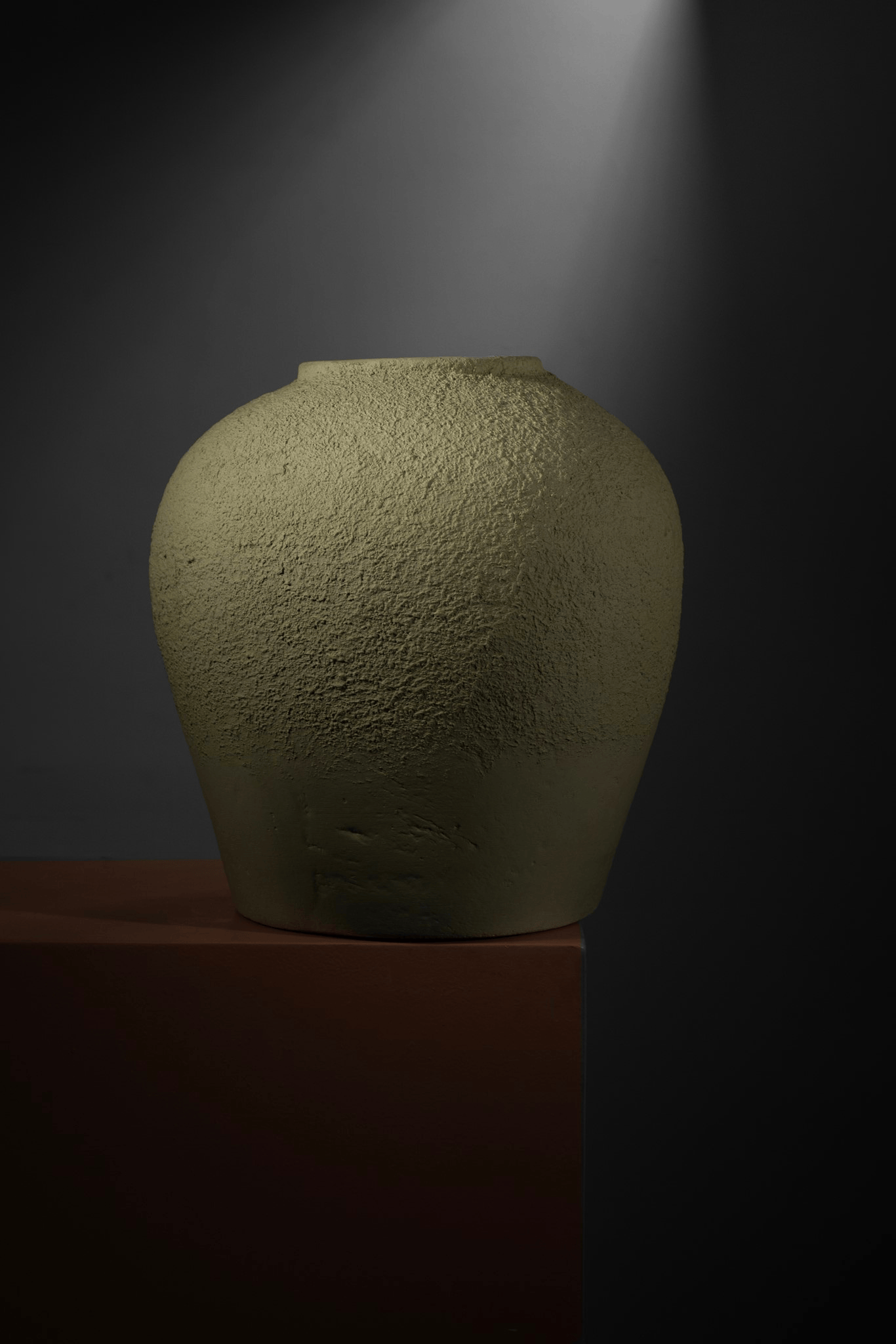 Beige Textured Paper Mache Vase