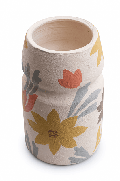 Floral Charm Terracotta Vase