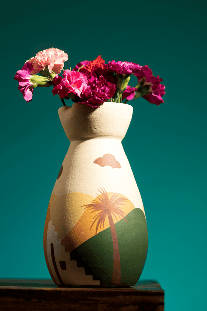 Palm Oasis Terracotta Vase