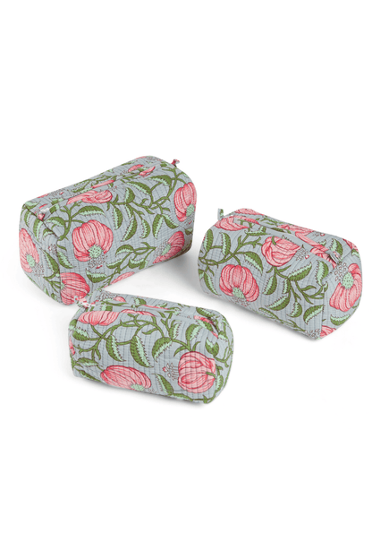 Botanical Bliss Quilted Pouches (Set of 3)