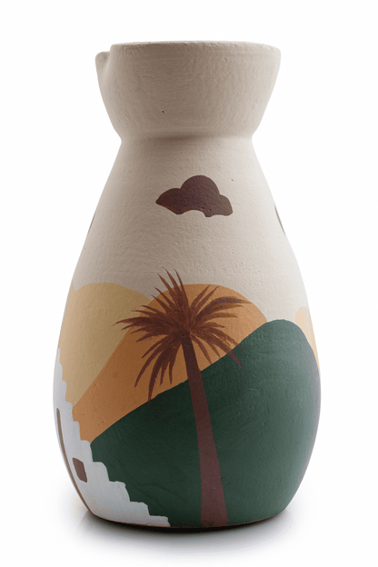 Palm Oasis Terracotta Vase