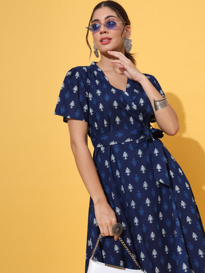 A-line   Wrap Dress