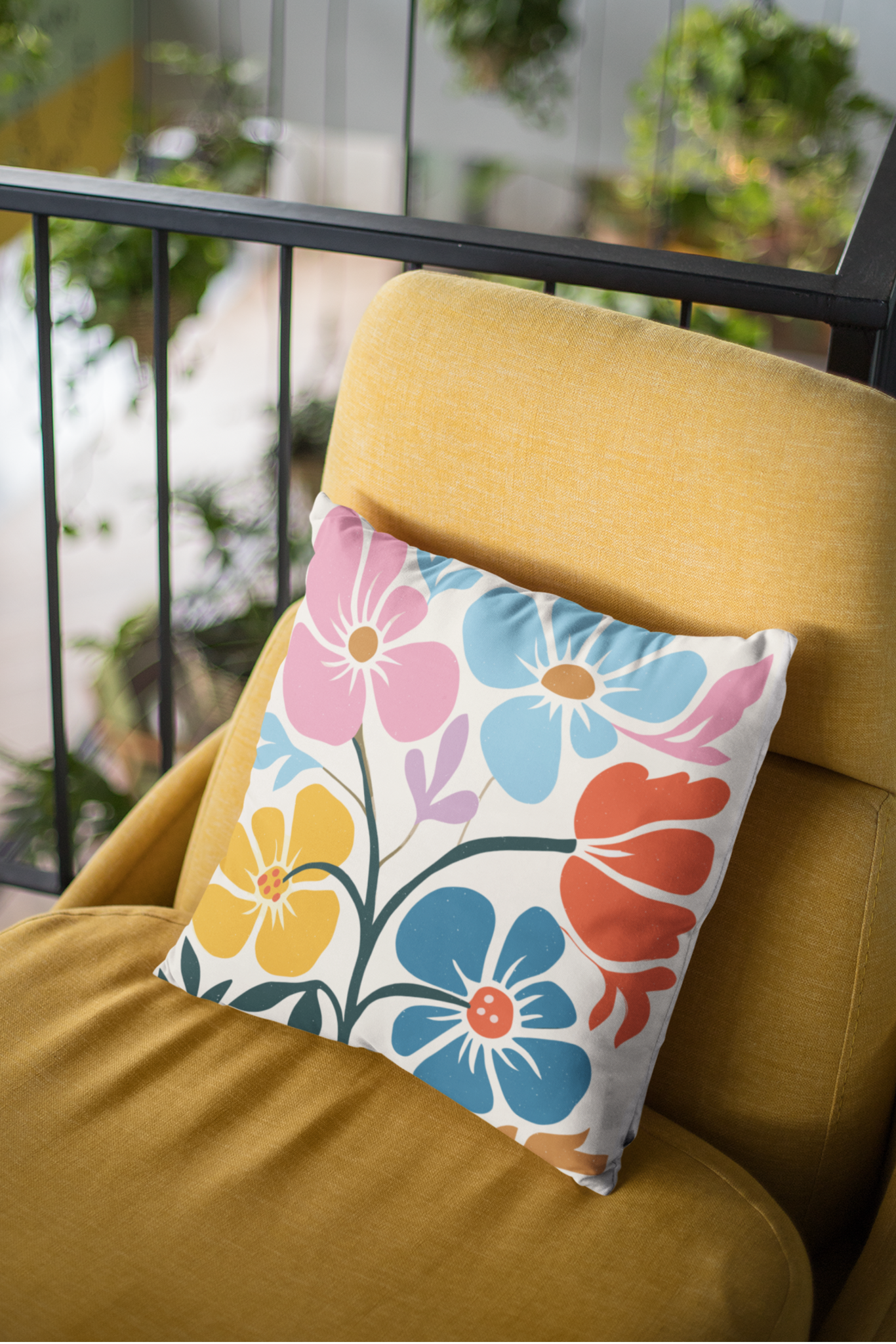 Floral Abstract Cushion Cover - Printed - Ayuda Homes