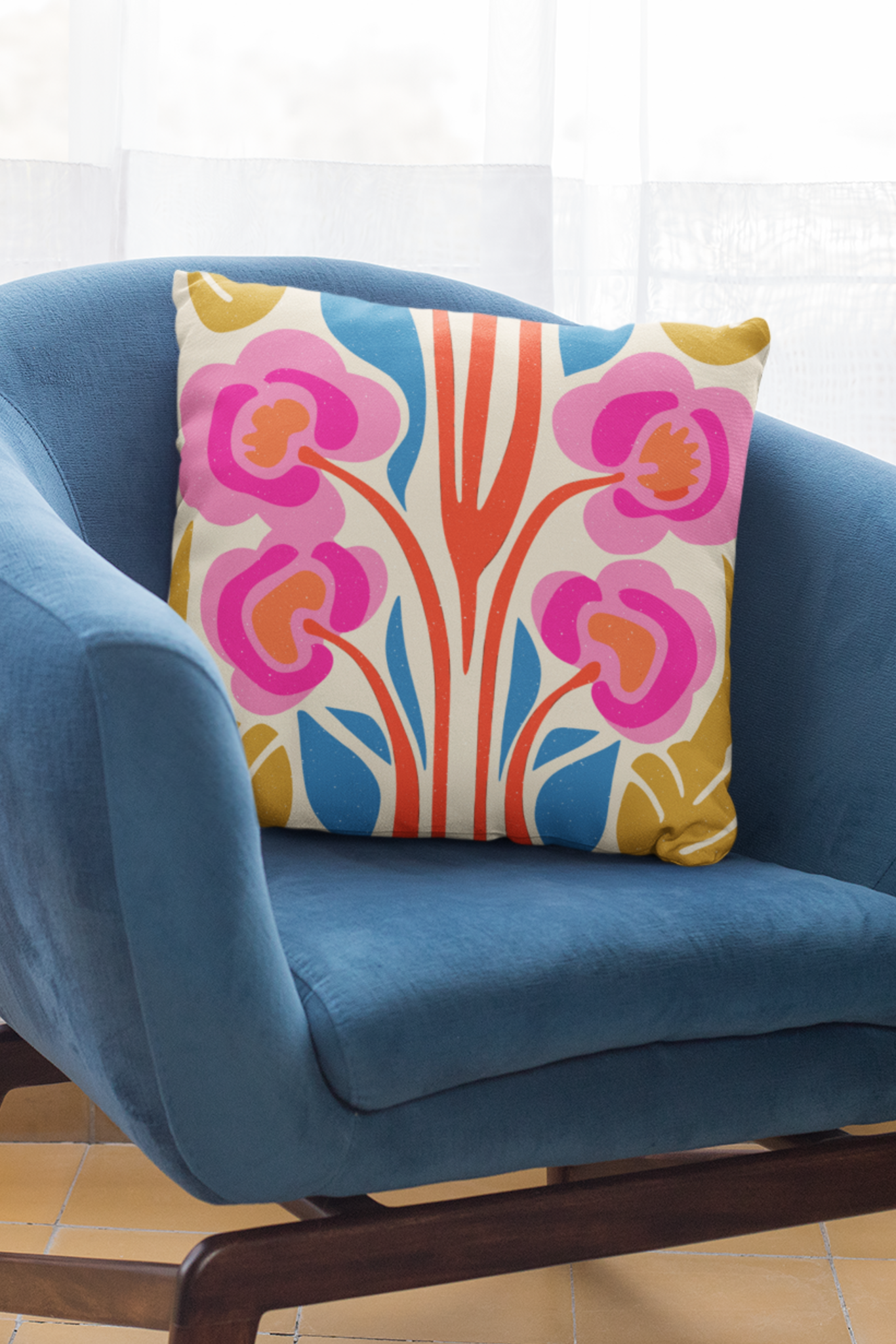 Floral Pink Cushion Cover - Printed - Ayuda Homes