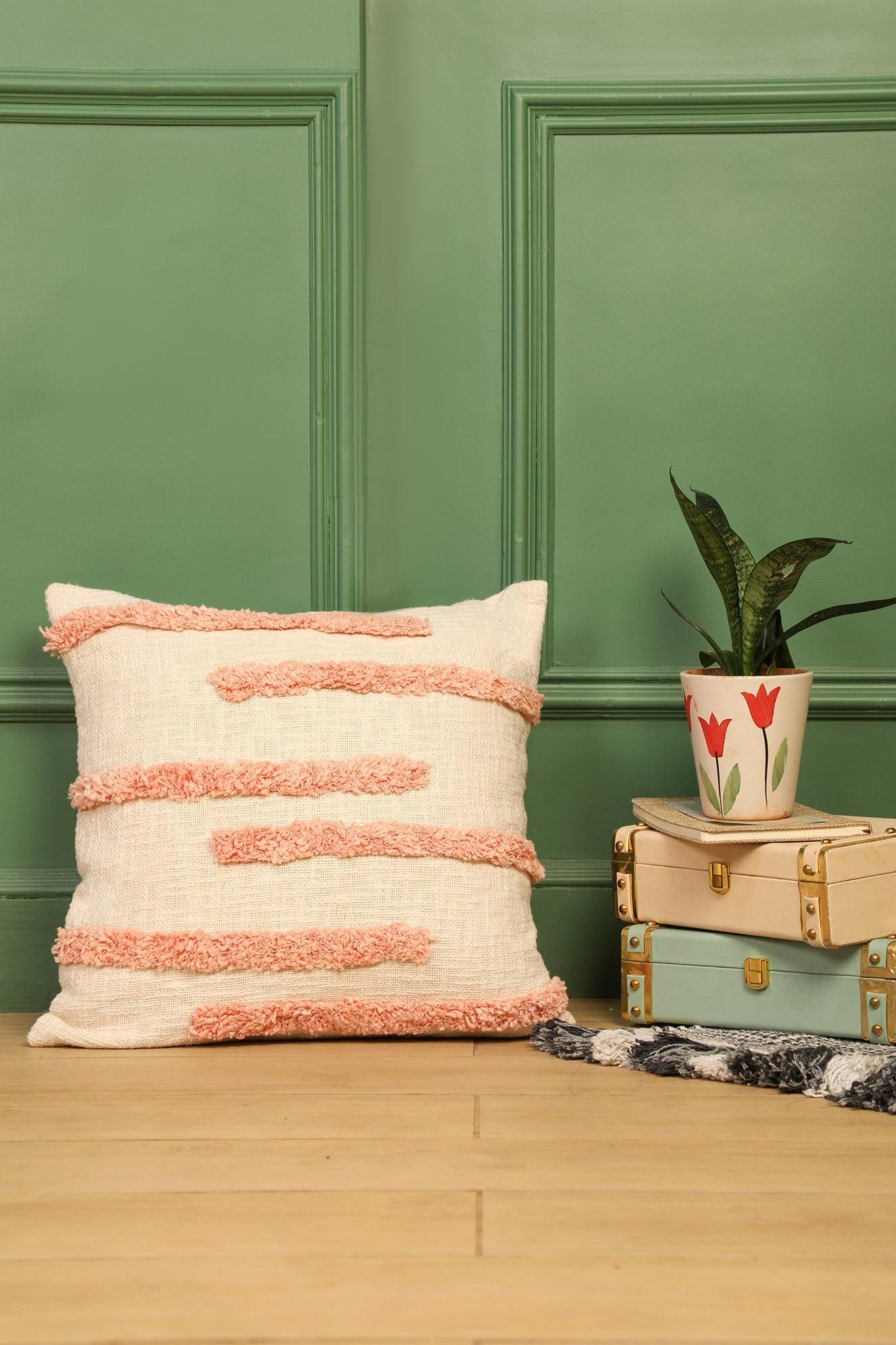 Fuzzy Peach Cushion Cover -  Handmade - Ayuda Homes