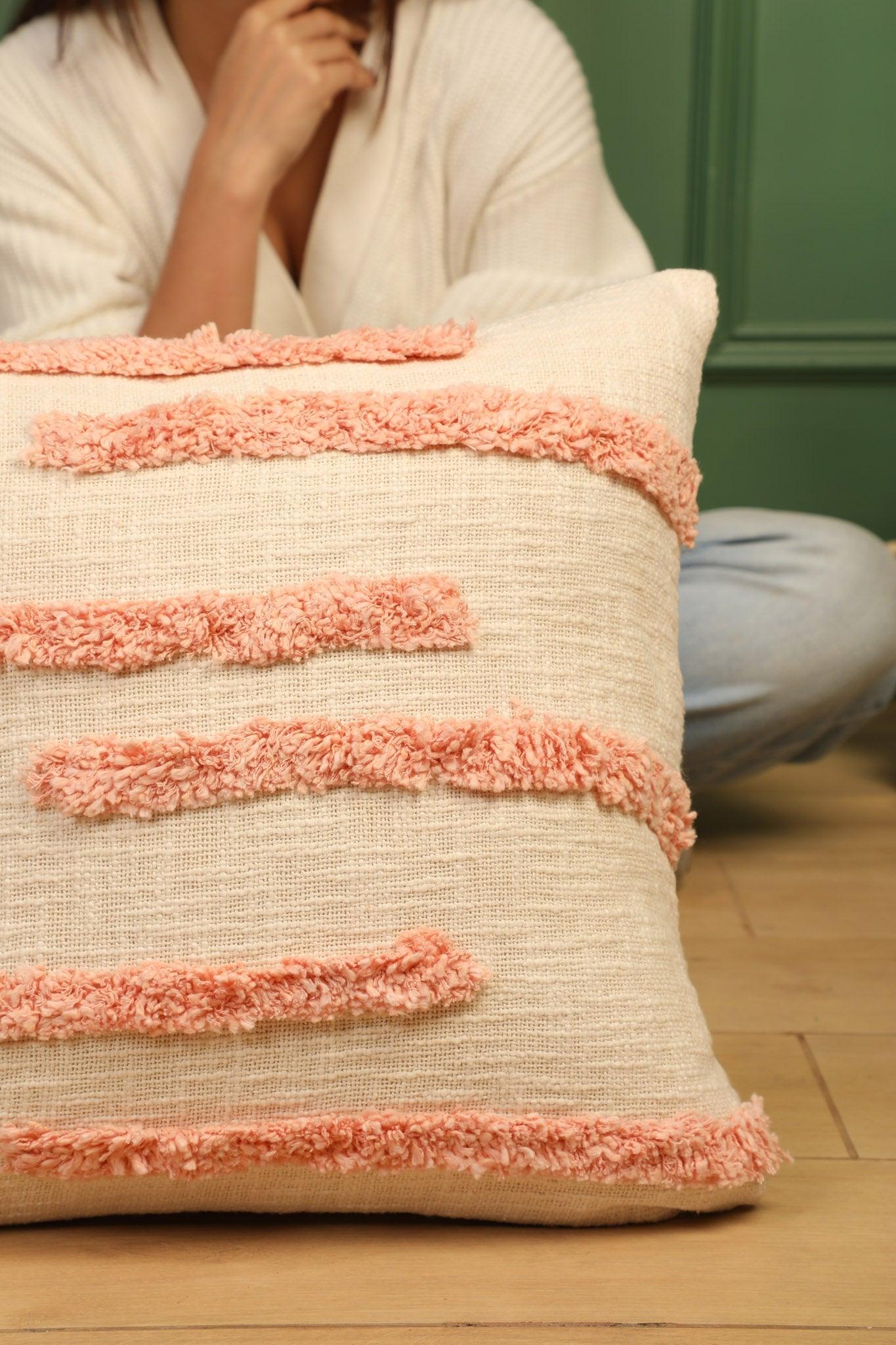 Fuzzy Peach Cushion Cover -  Handmade - Ayuda Homes